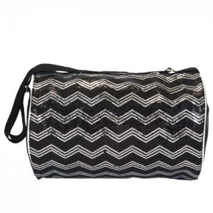 Dasha Designs  4970 Black/Silver Chevron Duffle Bag