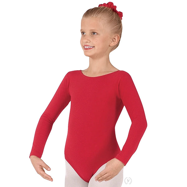 Eurotard 44265C Girls Microfiber Long Sleeve Leotard