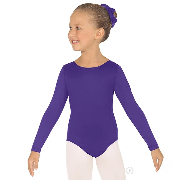 Eurotard 44265C Girls Microfiber Long Sleeve Leotard