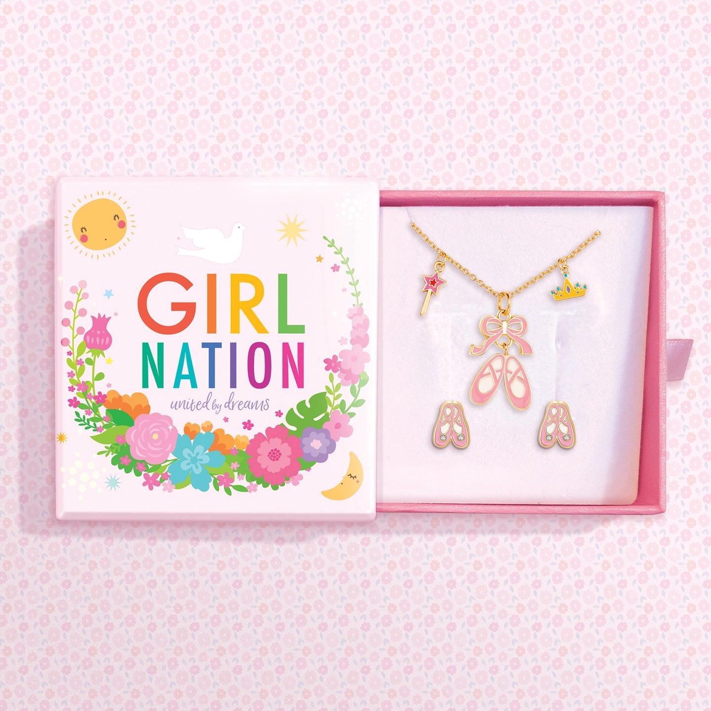 Girl Nation Charming Whimsy Necklace & Earring Gift Set- Ballet