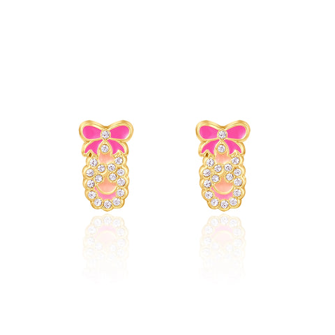 Girl Nation Crystal Ballet Shoe Stud Earrings