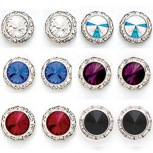 Rhinestone Jewelry Button Competition Performance Earrings