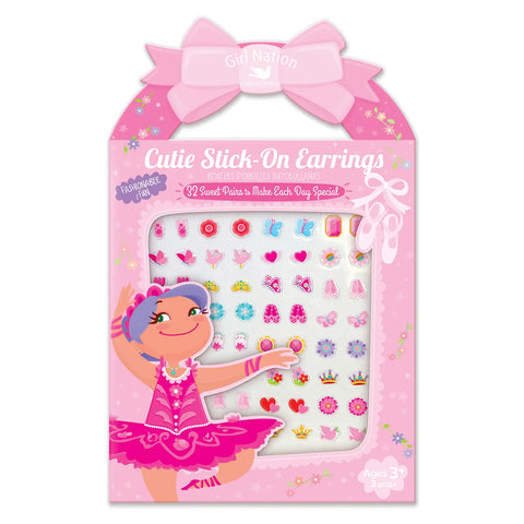 Girl Nation Cutie Stick-On Earring and Nail Sticker Gift Set- Ballerinas