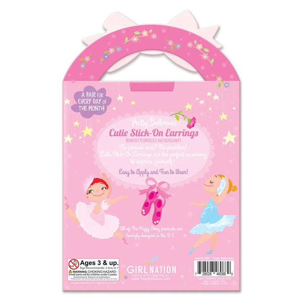 Girl Nation Cutie Stick-On Earring and Nail Sticker Gift Set- Ballerinas