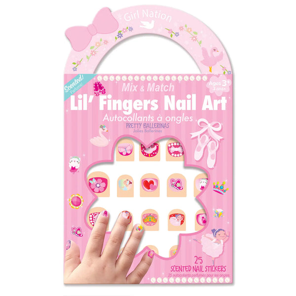 Girl Nation Cutie Stick-On Earring and Nail Sticker Gift Set- Ballerinas