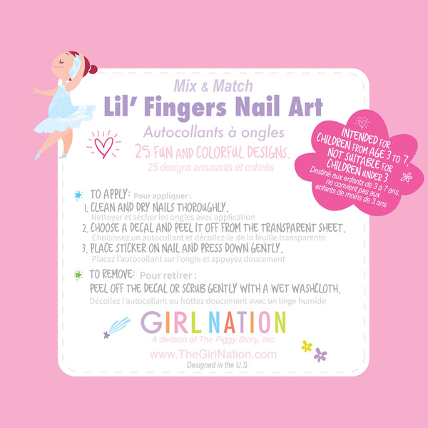 Girl Nation Cutie Stick-On Earring and Nail Sticker Gift Set- Ballerinas