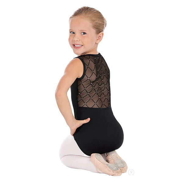 Eurotard 45870C Girls Diamond Mesh Back Tank Leotard