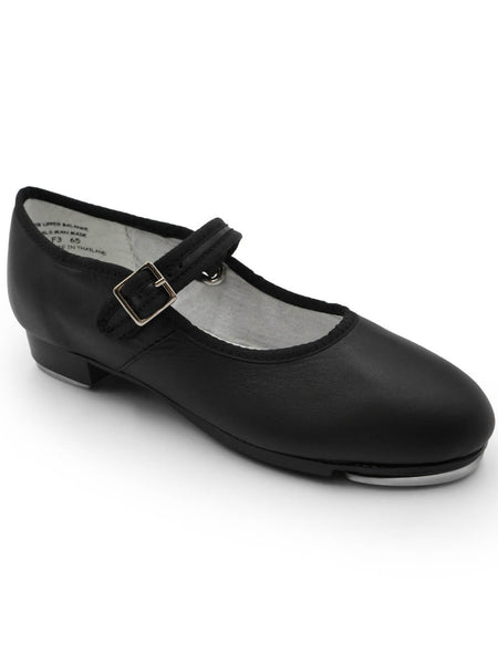 Capezio 3800C Black Leather Children’s Velcro Buckle Mary Jane Tap Shoe