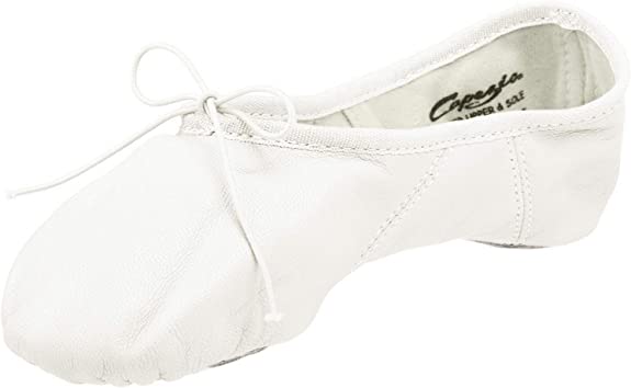 Capezio 2027 Leather Juliet Split-Sole Ballet Shoe - White