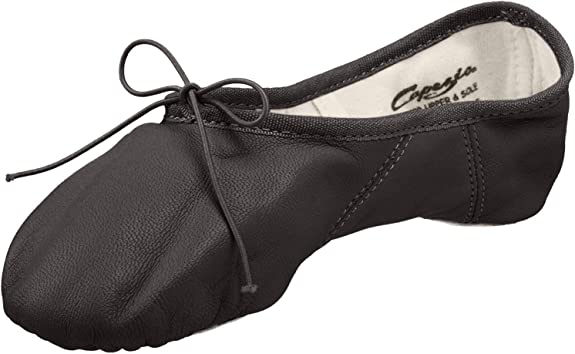 Capezio 2027 Leather Juliet Split Sole Ballet Shoe Black