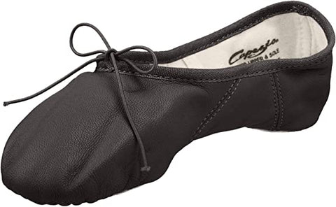 Capezio 2027 Leather Juliet Split-Sole Ballet Shoe - Black