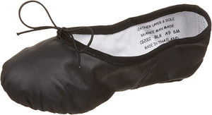 Capezio CG2002 Leather Split-Sole Ballet Shoe - Black