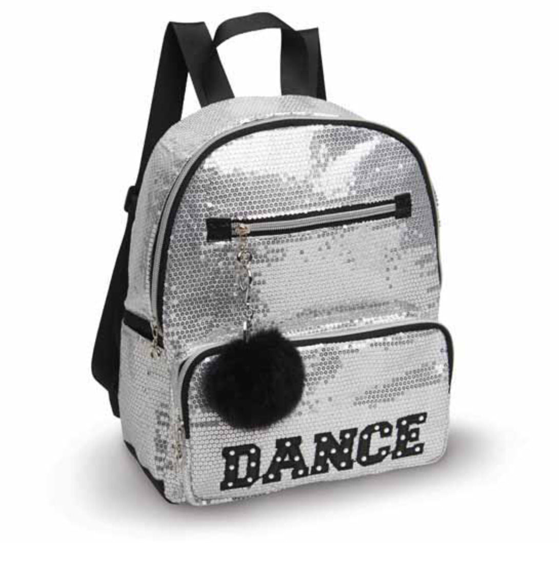DanzNmotion  Silver Sequin DANCE Backpack